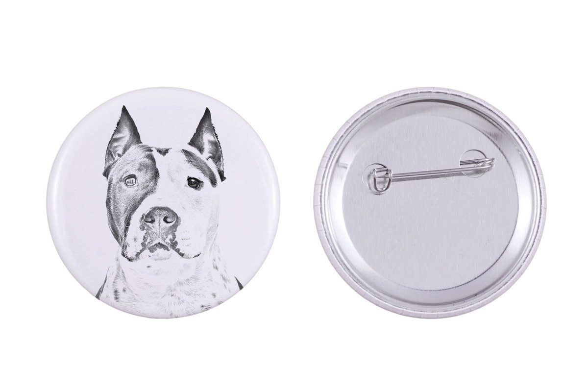 Amerykański Staffordshire terrier, Amstaff, Amstaf - przypinka z twoim psem, dodaj własne foto, marka Art-Dog