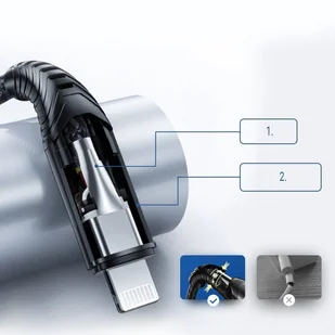 Joyroom kabel MFI przewód USB Typ C - Lightning 2,1A 1,2m czarny (ST-C04 1,2M Black) - Kable USB - miniaturka - grafika 11