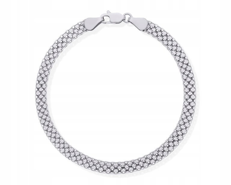 Bransoletka Srebrna Damska Szeroka Splot Bismark dł. 18 cm pr. 925