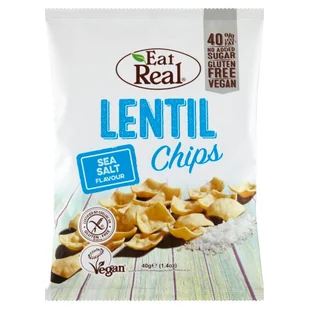 Eat Real Eat Real Chipsy z soczewicy o smaku soli morskiej - 40 g - Chipsy - miniaturka - grafika 1