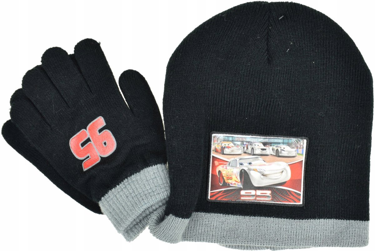 DISNEY CARS AUTA Zimowa Czapka Rękawiczki 2w1 NOWE