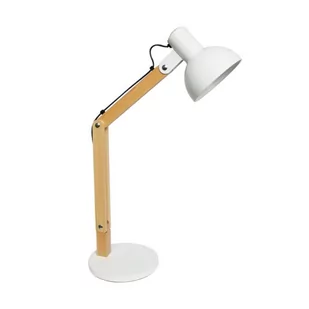 Zuma Line Stołowa LAMPA stojąca H1746 skandynawska LAMPKA na biurko drewniana biała brązowa H1746 - Lampy stojące - miniaturka - grafika 1