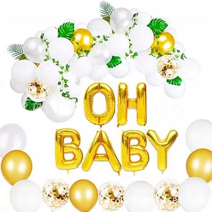 GIRLANDA BALONOWA OH BABY ZŁOTY BIAŁY BABY SHOWER - Baby shower i roczek - miniaturka - grafika 1