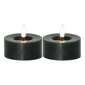 Świece - Zestaw 2x świeca LED woskowa tealight FLAMME FLOW zielona - miniaturka - grafika 1