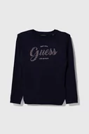 Swetry dla dziewczynek - Guess sweter dziecięcy kolor granatowy lekki - miniaturka - grafika 1
