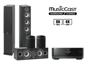 Kino domowe - Yamaha RX-V4A (czarny) + Debut 2.0 F5.2 (czarny) + Debut 2.0 C5.2 (czarny) + 2 x MusicCast 20 (czarny) - miniaturka - grafika 1