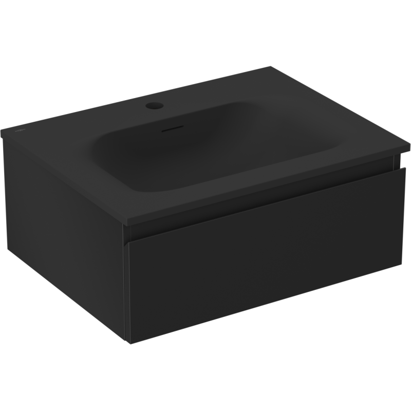 Mexen Orio szafka łazienkowa 60 cm z umywalką Vela, 1 szuflada, czarna mat - 91A10-06023-1-BF71-W23M71
