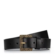 Paski - Damski pasek skórzany z kontrastową klamrą czarny - Wittchen - miniaturka - grafika 1