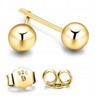 Kolczyki - PIĘKNE KOLCZYKI 925 KULE ZŁOTE KULKI 3mm 4mm 5mm SZTYFTY POZŁACANE 14K - miniaturka - grafika 1