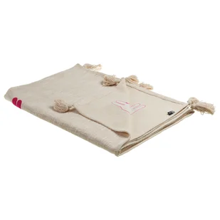 Koc Bawełniany W Lamy 130 X 180 Cm Beżowo-różowy Nandyal - Koce Koc Bawełniany W Lamy 130 X 180 Cm Beżowo-różowy Nandyal - Koce - miniaturka - grafika 1