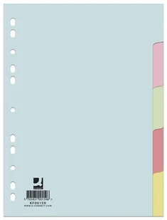 Q-CONNECT Przekładka , karton, A4, 223x297mm, 5 kart, mix kolorów KF00159 - Przekładki do segregatorów - miniaturka - grafika 3
