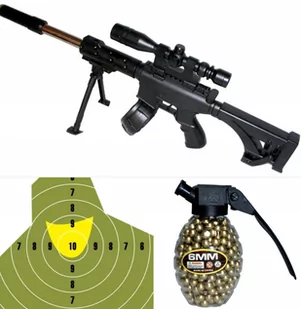 Snajper Światło Dźwięk Pistolet Kulki Tarcza - Zabawki militarne - miniaturka - grafika 1