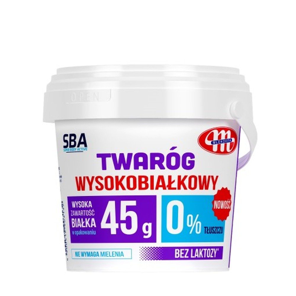 Twaróg wysokobiałkowy 0% tłuszczu naturalny Mlekovita 500 g