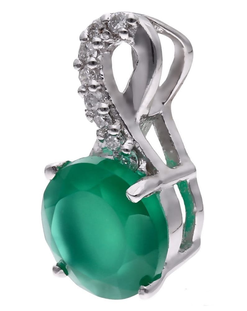 Zawieszka Ag 925 Agat z diamentem CVD-3441-P-AG