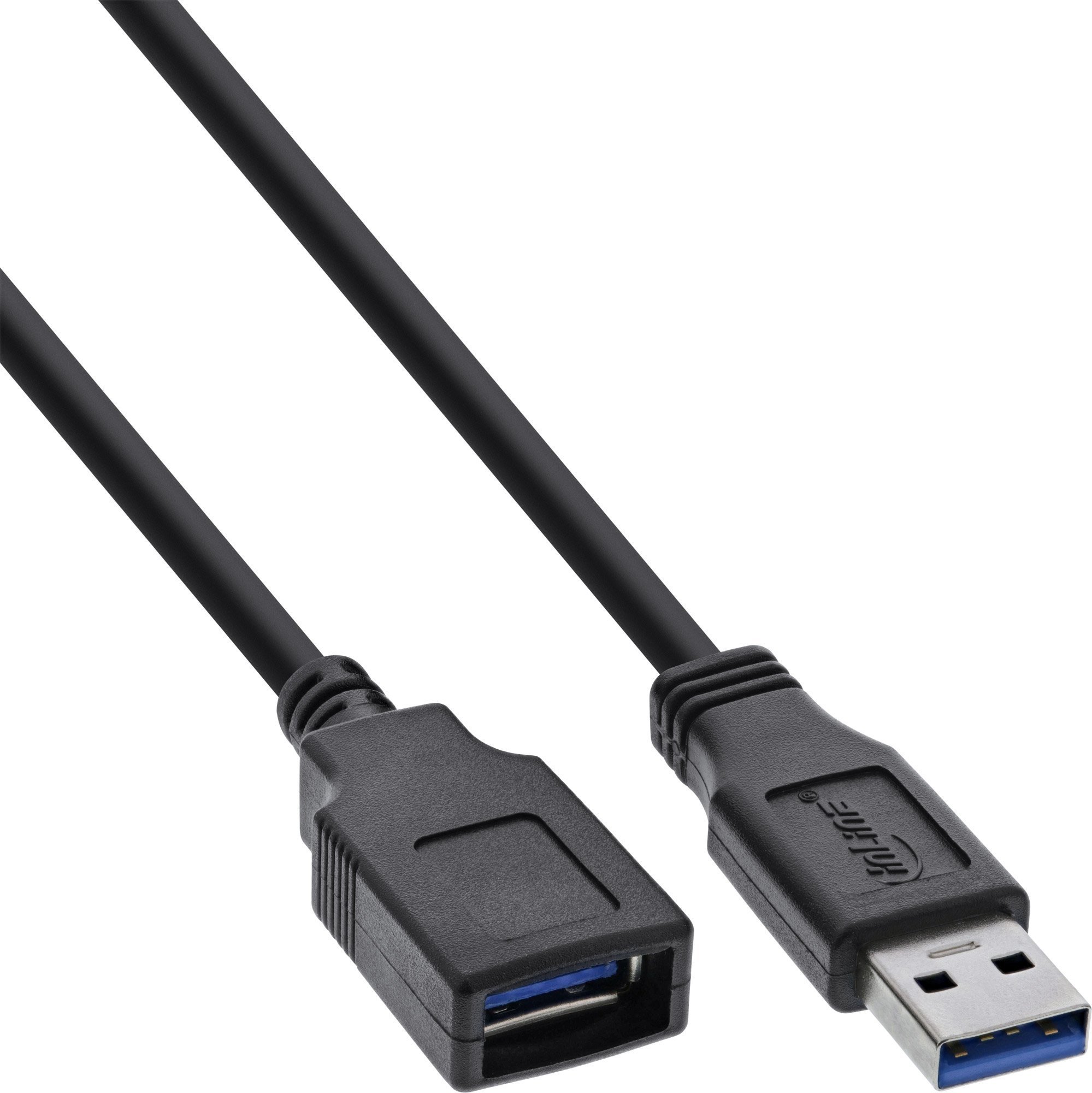 Kabel USB InLine USB-A - USB-A 1 m Czarny B-35610
