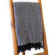 Narzuty - Komfortowa Narzuta Boho - 140x200 cm - 100% bawełny Granatowy - miniaturka - grafika 1