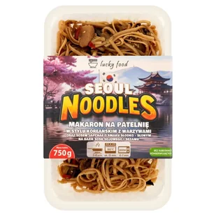 Lucky Food Seoul Noodles Makaron na patelnię w stylu koreańskim z warzywami 750 g - Szybkie dania obiadowe - miniaturka - grafika 1