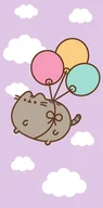 Okrycia kąpielowe dla dzieci - Ręcznik kąpielowy plażowy bawełniany kot pusheen z balonikami 70x140 - miniaturka - grafika 1