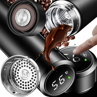 KUBEK TERMICZNY TERMOS NA KAWĘ HERBATĘ Z WYŚWIETLACZEM LED SZCZELNY 500ml - Kubki termiczne KUBEK TERMICZNY TERMOS NA KAWĘ HERBATĘ Z WYŚWIETLACZEM LED SZCZELNY 500ml - Kubki termiczne - miniaturka - grafika 1