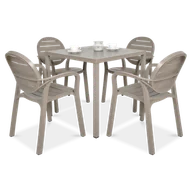 Meble ogrodowe - Zestaw Nardi PALMA/CUBE 80 4+1 Tortora - miniaturka - grafika 1