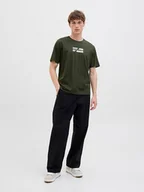 Koszulki męskie - Jack & Jones Koszulka "Jjcorp" w kolorze khaki - miniaturka - grafika 1