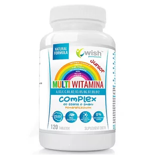 Wish Multiwitamina Complex Junior Do Ssania 120tabs - Witaminy i minerały dla sportowców - miniaturka - grafika 1