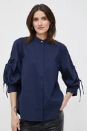 Koszule damskie - Lauren Ralph Lauren koszula damska kolor granatowy regular ze stójką - miniaturka - grafika 1