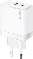 Ładowarki do telefonów - P4Y Ładowarka sieciowa 2xUSB-C US-CC172 40W biała - miniaturka - grafika 1