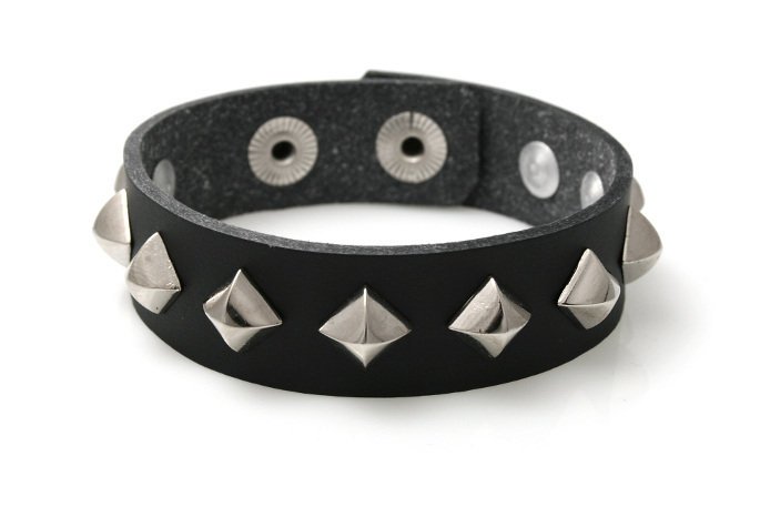 Bransoletka Goth Czarna Kolce Ćwieki