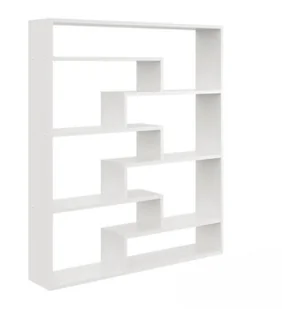 Regał ścienny na książki, biblioteczka, 104x18x120 cm, biały, mat - Regały - miniaturka - grafika 1