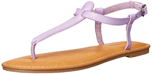 Amazon Essentials Damskie sandały na co dzień stringi z paskiem na kostkę, lawenda, 12 US