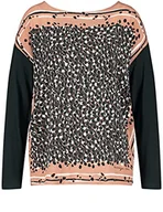 Koszulki i topy damskie - GERRY WEBER Edition T-shirt damski, czarny/ecru/biały naszywka, 38 PL - miniaturka - grafika 1