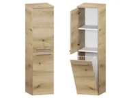 Szafki łazienkowe - Słupek Łazienkowy ATHD 35 cm DK Lewy - Dąb Evoke Coast Mat - Uchwyty Chromowane - miniaturka - grafika 1