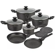 Zestawy garnków i patelni - SK KOMPLET GARNKÓW Z MARMURKOWĄ POWŁOKĄ NIEPRZYWIERAJĄCĄ 12-ELE KLAUSBERG KB-7658 emix - miniaturka - grafika 1