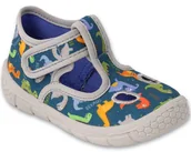 Buty dla chłopców - Kapcie dziecięce chłopięce domowe na rzepy granatowe Befado 630P019-23 - miniaturka - grafika 1