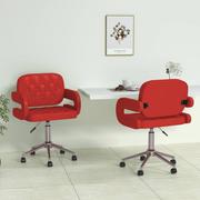 Krzesła - vidaXL Obrotowe krzesła stołowe 2 szt winna czerwień sztuczna skóra 335683 - miniaturka - grafika 1