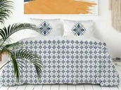 Pościel - Greno Pościel satynowa 220x200 Dona Ana żółta granatowa biała ornamenty Gold Line 1 - miniaturka - grafika 1