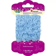 Pasmanteria - Wstążka tiulowa kwiatuszki jasnoniebieskie - Titanum - miniaturka - grafika 1