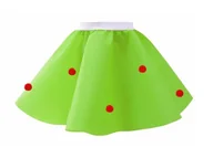 Sukienki i spódniczki dla dziewczynek - SPÓDNICZKA SZTYWNA POMPONY ZIELONA 35cm - miniaturka - grafika 1