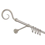 Karnisze - Karnisz pojedynczy 16 mm srebro mat I 160 cm żabka hak - miniaturka - grafika 1