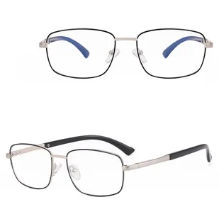 Metalowe okulary zerówki z filtrem Blue Light do komputera 25154C Czarny/Srebrny + akcesoria - Okulary korekcyjne, oprawki, szkła - miniaturka - grafika 1