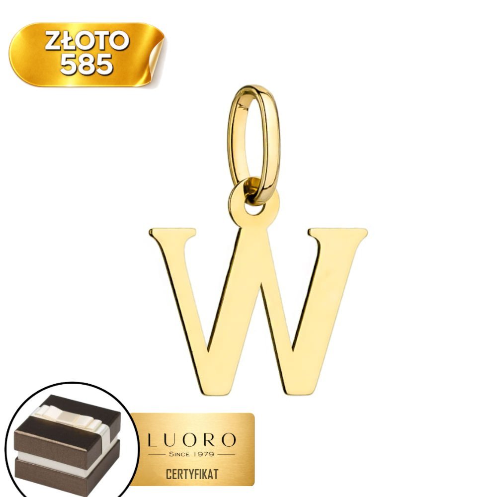 KOLCZYKI ZŁOTE 585 14K LITERKA W 17 MM ELEGANCKI PREZENT