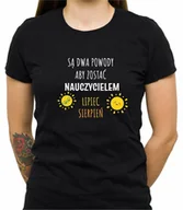 Koszulki i topy damskie - Koszulka Z Nadrukiem Powody By Być Nauczycielem, Dzień Nauczyciela, Damska, Czarna, Rozmiar M - miniaturka - grafika 1