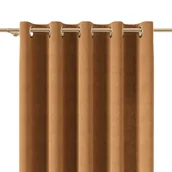 Zasłony - Zasłona welurowa gotowa na przelotkach, rozmiar 140x250 cm, kolor brązowy - miniaturka - grafika 1