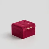 Pudełka i szkatułki - Czerwona szkatułka na biżuterię Home & You model Nappo mała bordo burgund - miniaturka - grafika 1