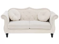 Sofy i kanapy - Sofa 2-osobowa welurowa beżowa SKIEN kod: 4251682217705 + Sprawdź na SuperWnetrze.pl - miniaturka - grafika 1