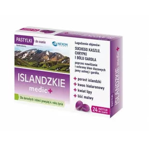 NEXON Islandzkie medic+, 24 pastylki do ssania - Przeziębienie i grypa - miniaturka - grafika 1