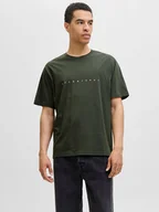 Koszulki męskie - Jack & Jones Koszulka "Jjestar" w kolorze khaki - miniaturka - grafika 1