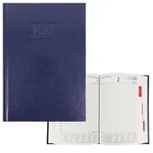 Kalendarze - Kalendarz Info A5 2024 Granatowy Kreska - miniaturka - grafika 1