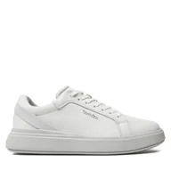 Sneakersy męskie - Sneakersy Calvin Klein Low Top Lace Up W/ Stripe HM0HM01494 Biały - miniaturka - grafika 1